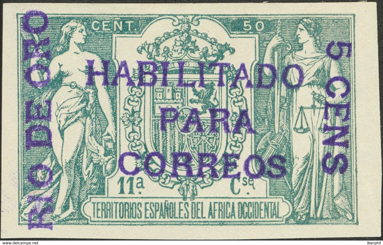 *40A/B. 1908. Conjunto De Los Dos Sellos De 5 Cts Sobre 50 Cts, Con Sobrecarga Carmín Y Violeta, Respectivamente Y Ambos - Autres & Non Classés