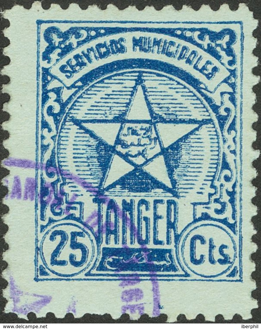 º. (1936ca). 25 Cts Azul. SERVICIOS MUNICIPALES. MAGNIFICO. - Other & Unclassified