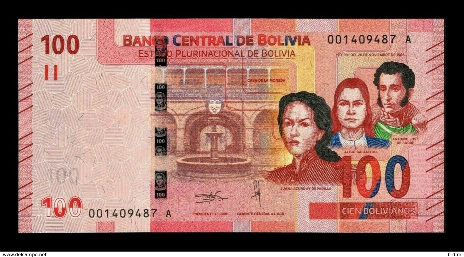 Bolivia 100 Bolivianos 2018 (2019) Pick New Design SC UNC - Bolivia