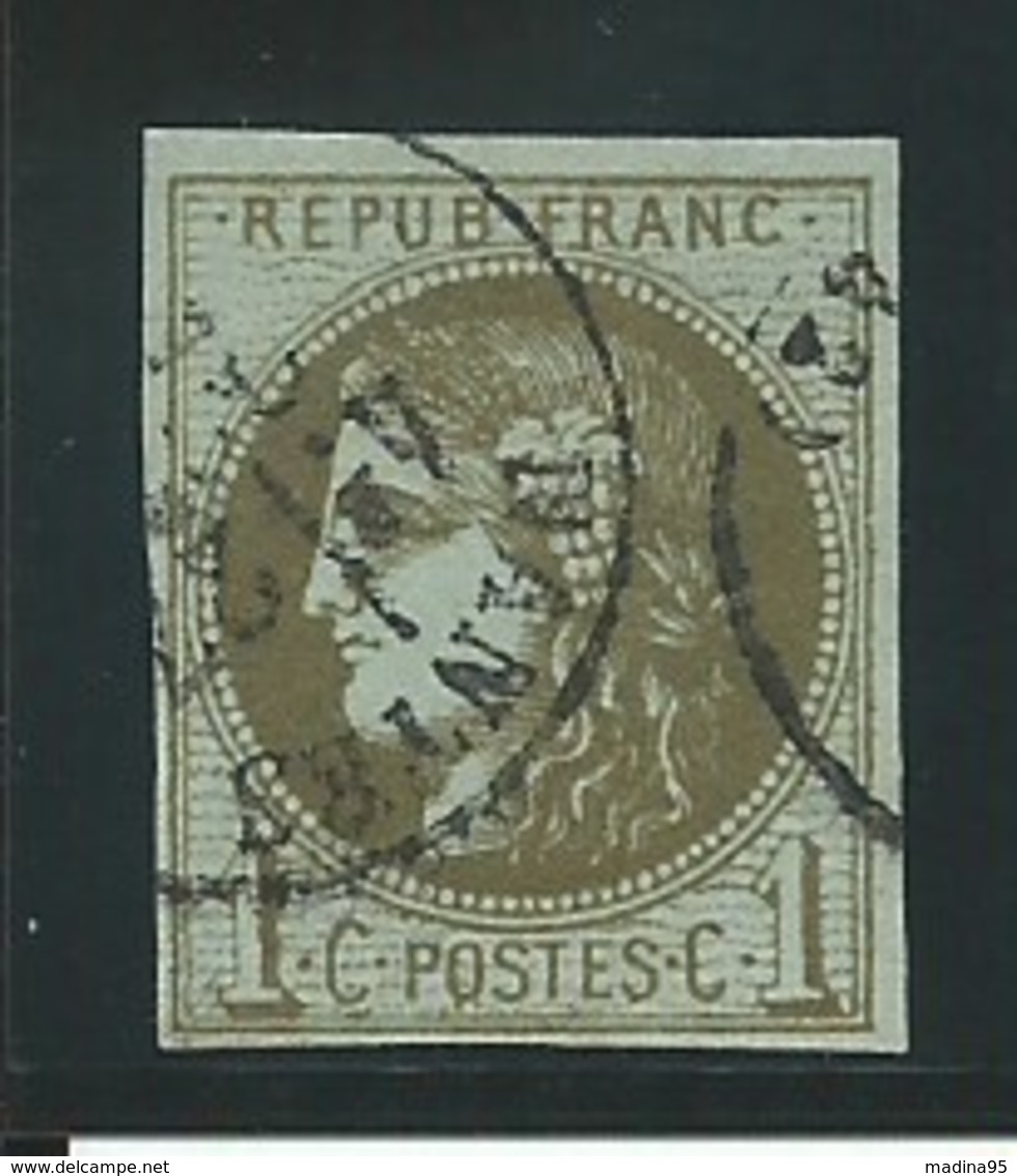 FRANCE: Obl., N° YT 39Cb, Rep 3, Olive Foncé, TB - 1870 Uitgave Van Bordeaux