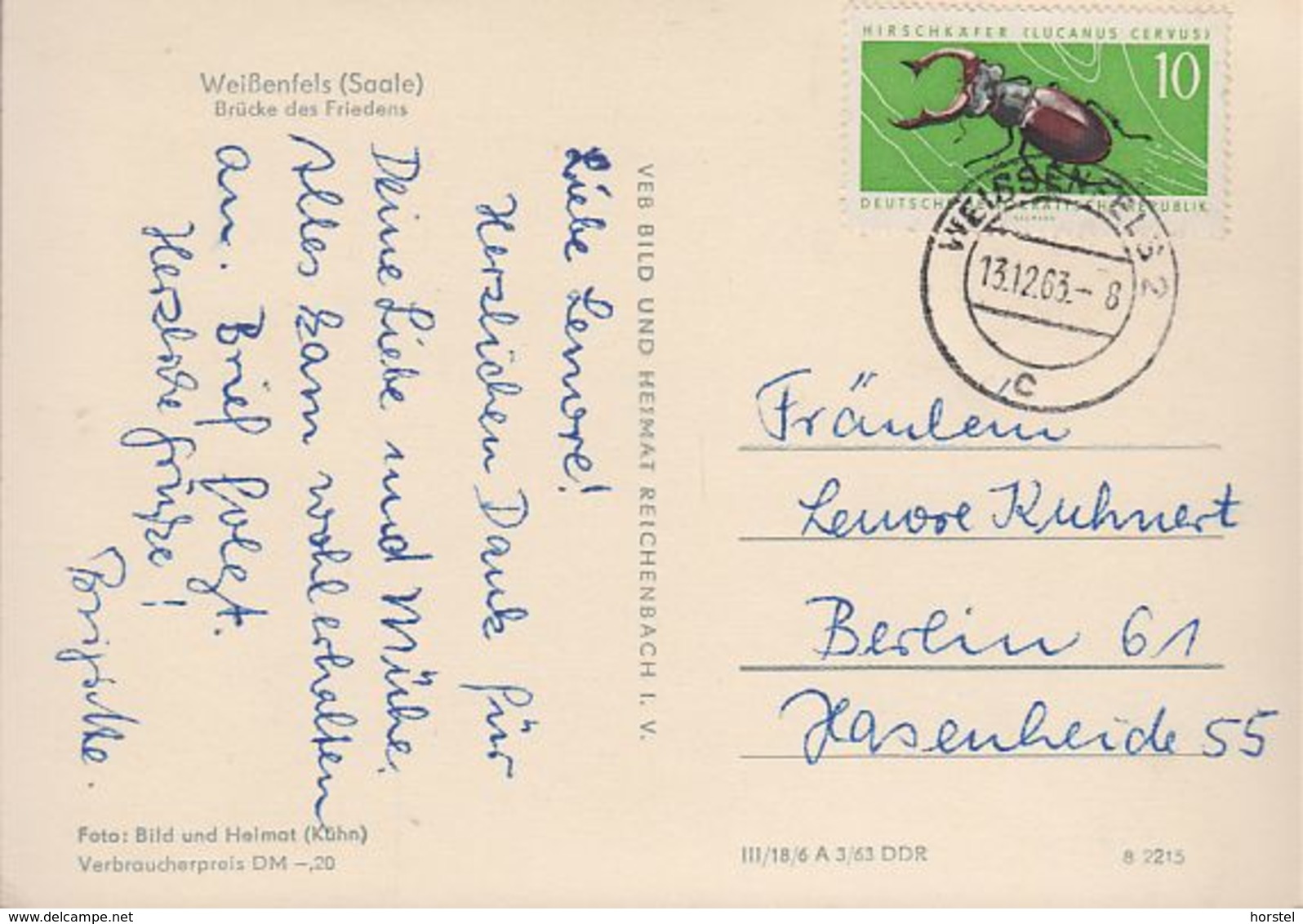 D-06667 Weißenfels - Brücke Des Friedens - Cars - Nice Stamp "Beetle" - Weissenfels