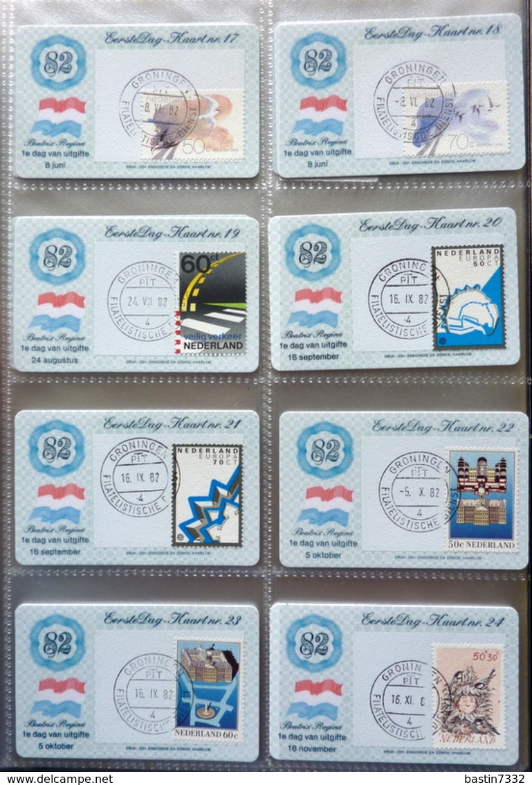 Netherlands/Pays-Bas/Olanda eerstedagbladen,1e dag kaartjes en Postzegelmapjes in 2 Davo albums