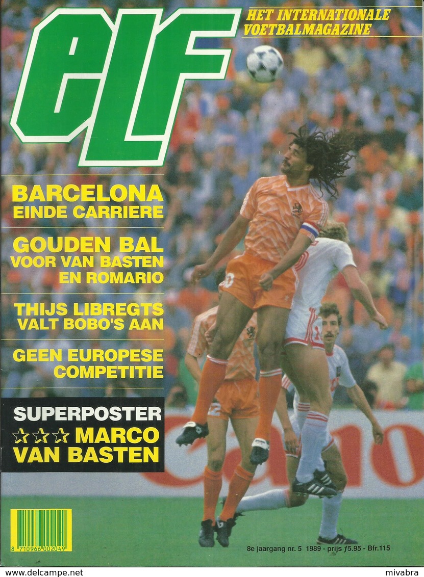 ELF INTERNATIONALE VOETBALMAGAZINE 8e JAARGANG N° 5 1989 ( MET SUPERPOSTER MARCO VAN BASTEN ) - Sports