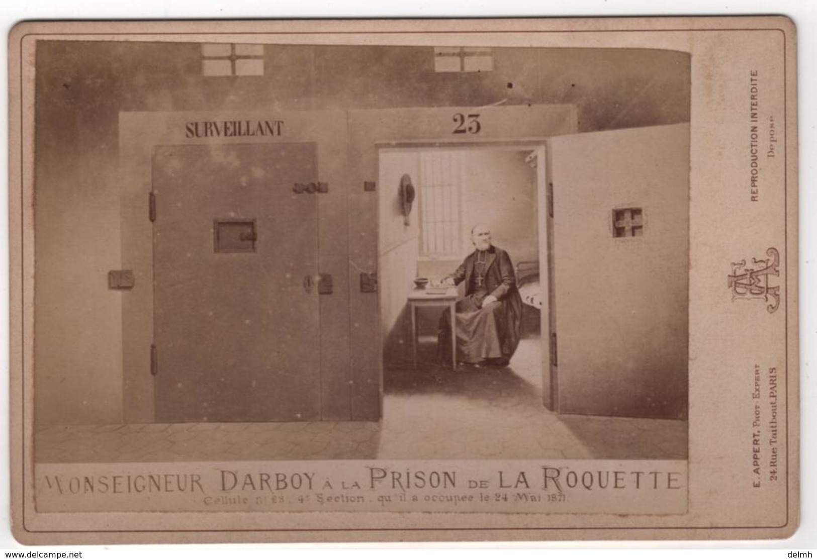 Photo Originale Cabinet XIXéme Commune Monseigneur Darboy Aumônier De Napoléon III Prison La Roquette 1871 Par Appert - Anciennes (Av. 1900)