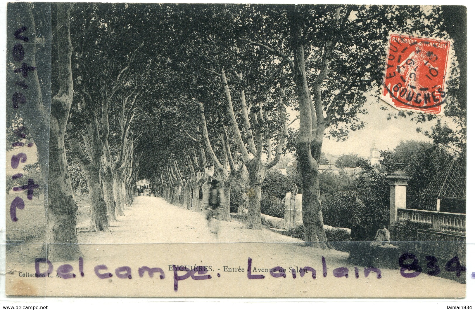 - EYGUIERES - ( B. Du Rhône ) - Entrée Avenue De Salon, Cycliste, Rare, Enfants, Animation,  écrite, 1910 Scans.. - Eyguieres