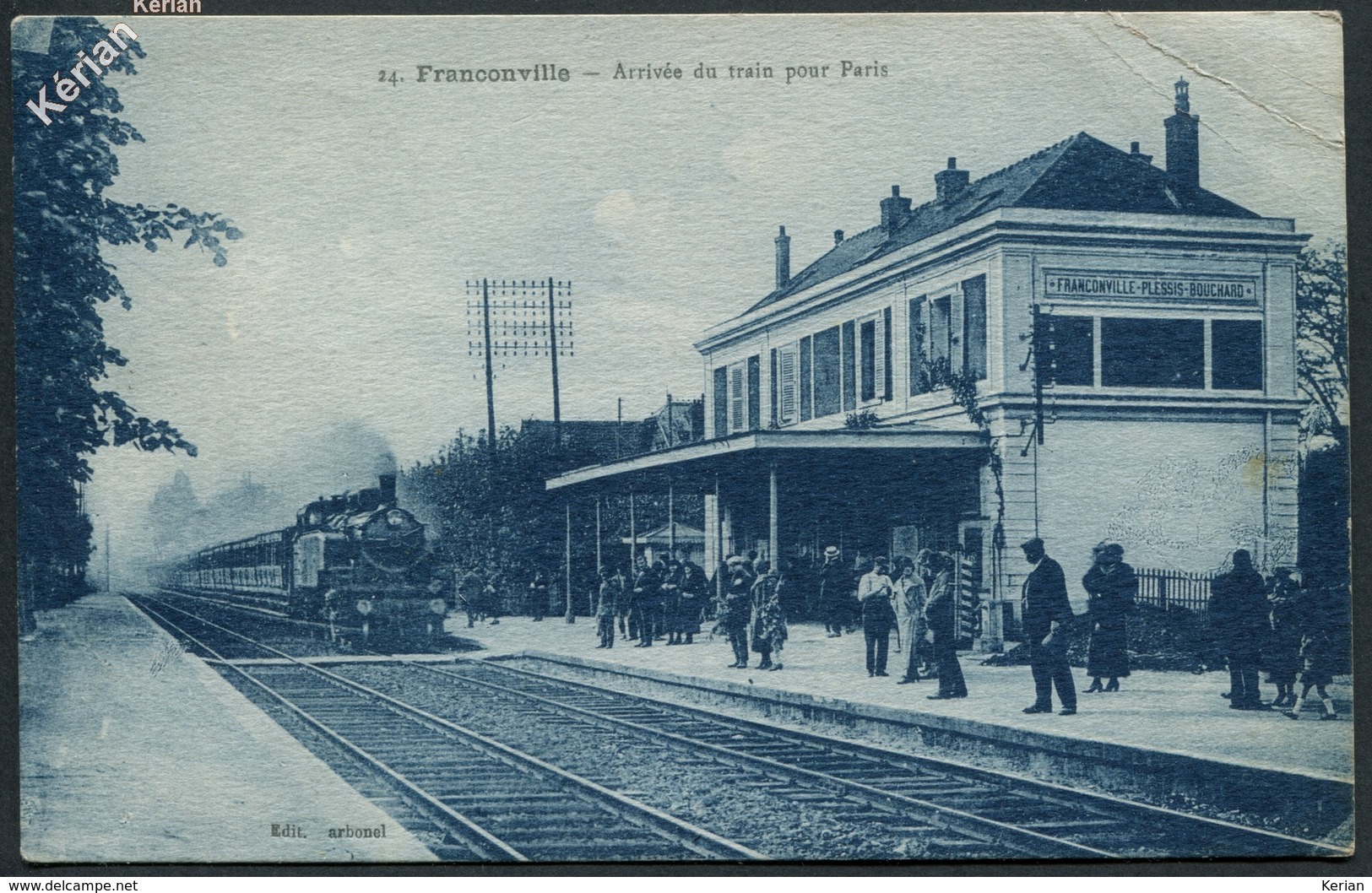 Franconville - Arrivée Du Train Pour Paris - Edit. Arbonel N° 24 - Timbre Expo Coloniale 1931 Paris - Voir 2 Scans - Franconville