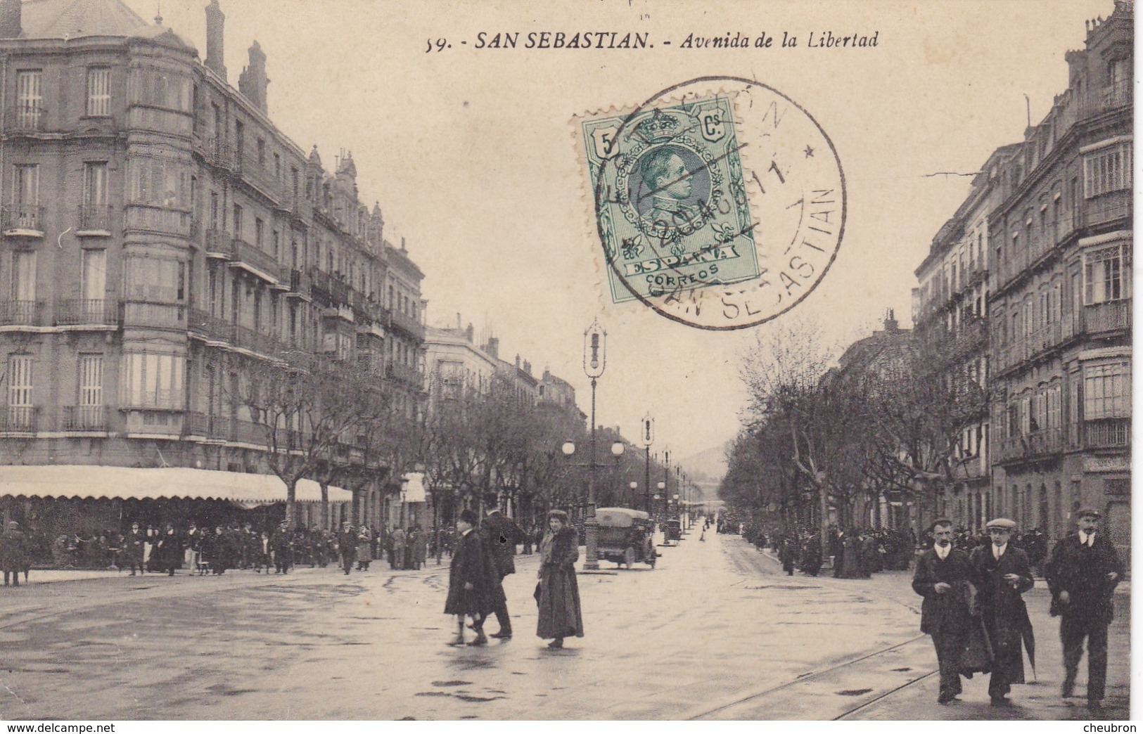 ESPAGNE.  SAN SEBASTIAN. CPA .AVENIDA DE LA LIBERTAD. ANNEE 1911 - Guipúzcoa (San Sebastián)