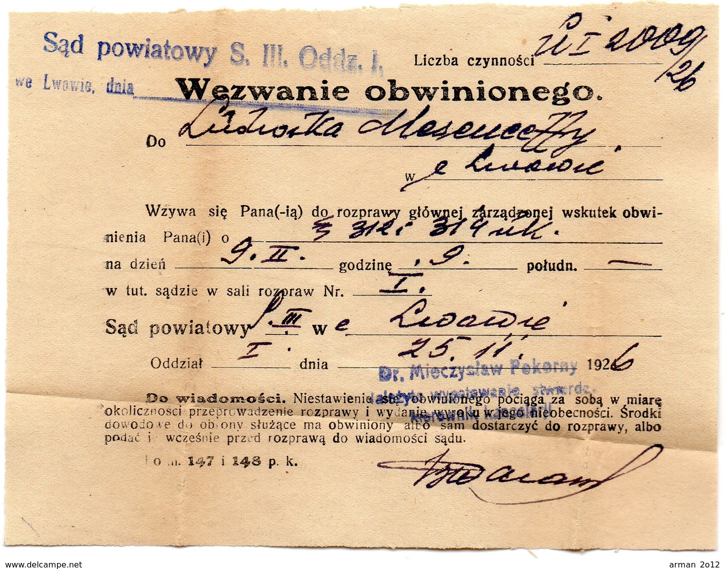 Poland Ukraine Lwow Postage Due - Covers & Documents