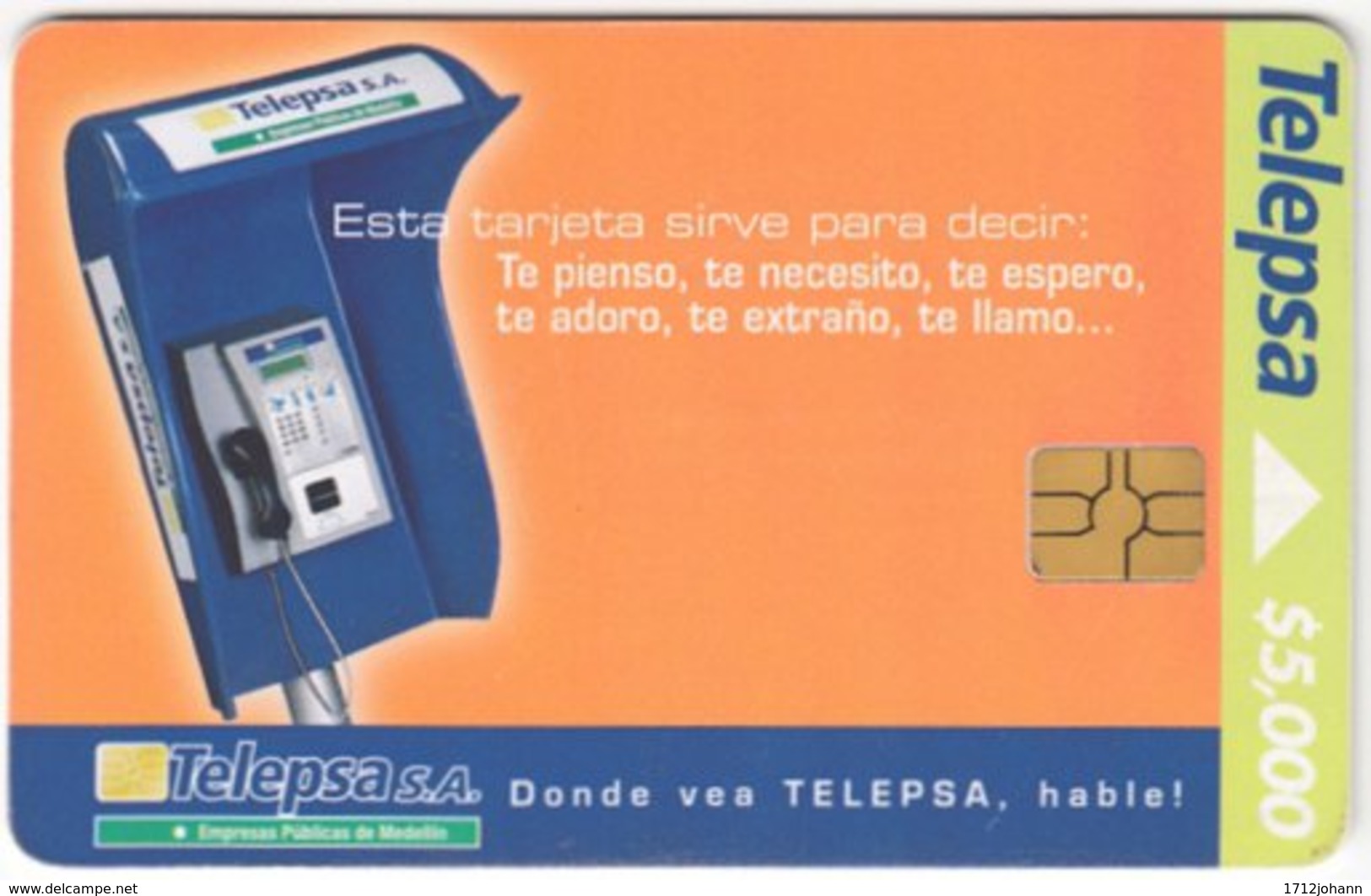 COLOMBIA A-133 Chip Telepsa - Communication, Phone Booth - Used - Kolumbien