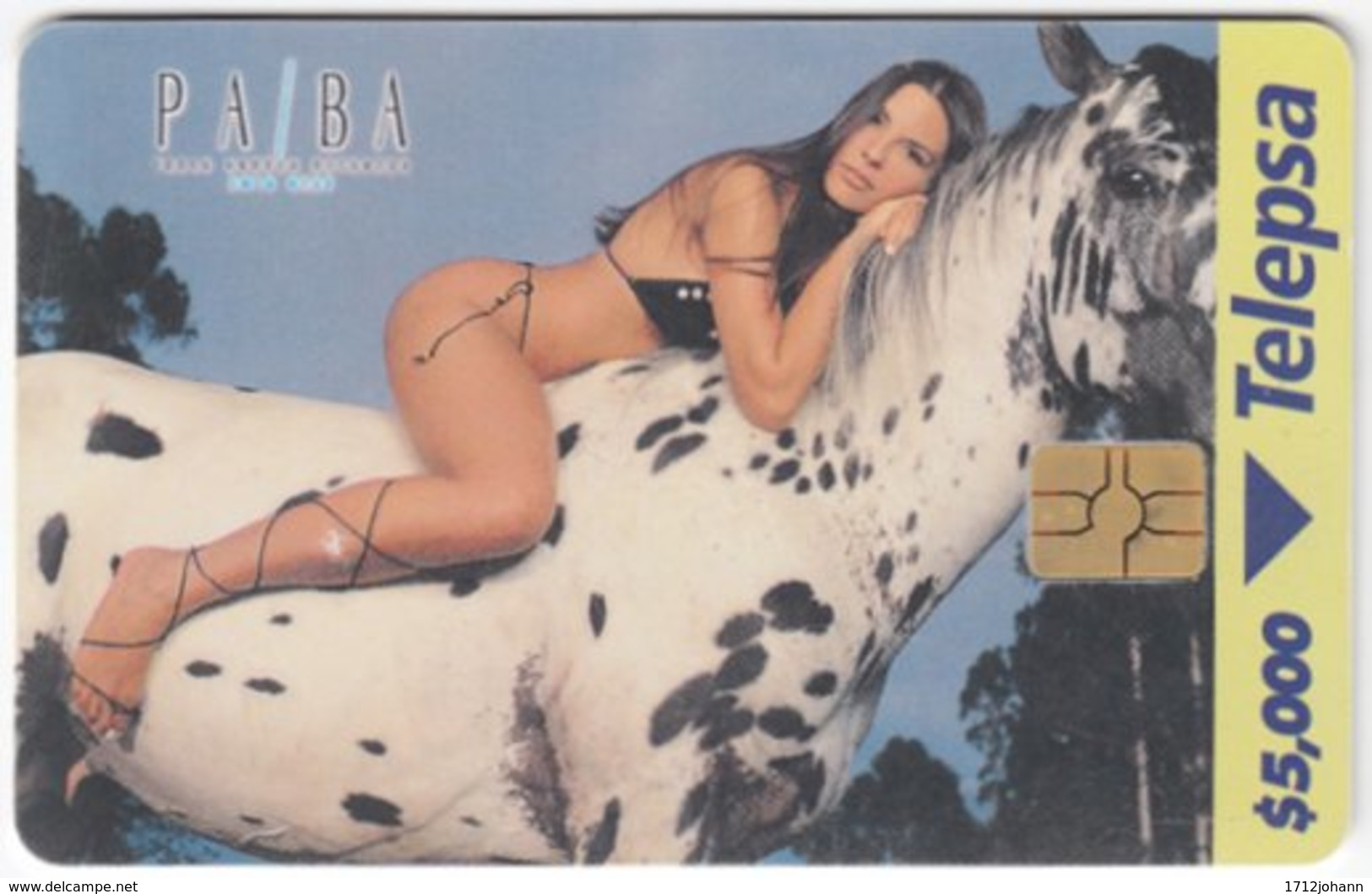 COLOMBIA A-139 Chip Telepsa - People, Woman, Erotic, Animal, Horse - Used - Kolumbien