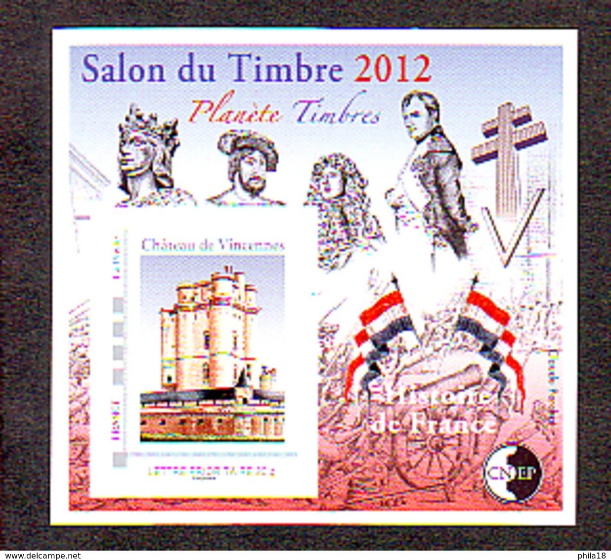 BLOC CNEP 2012 N° 61 ** SALON DU TIMBRE PARIS  PLANETE TIMBRE NAPOLEON CHATEAU DE VINCENNES AVEC TP MONTIMBRAMOI - CNEP