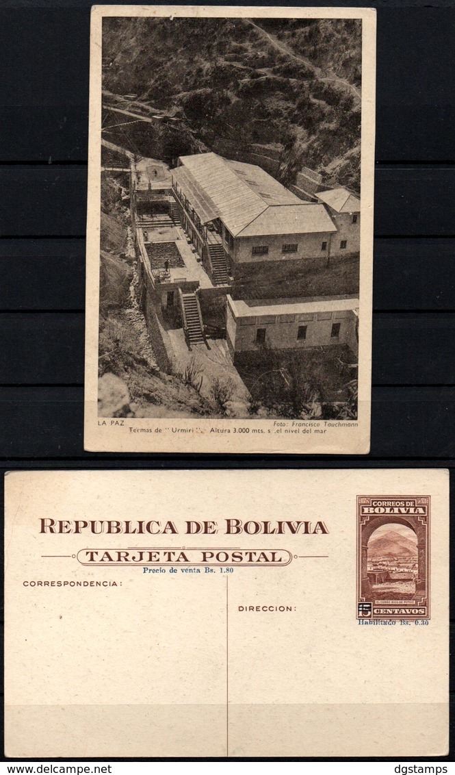 Bolivia 1943 CEFILCO TE 9  Serie Minería: La Paz, Termas De Urumiri. Montaña, Aguas Termales. - Bolivia