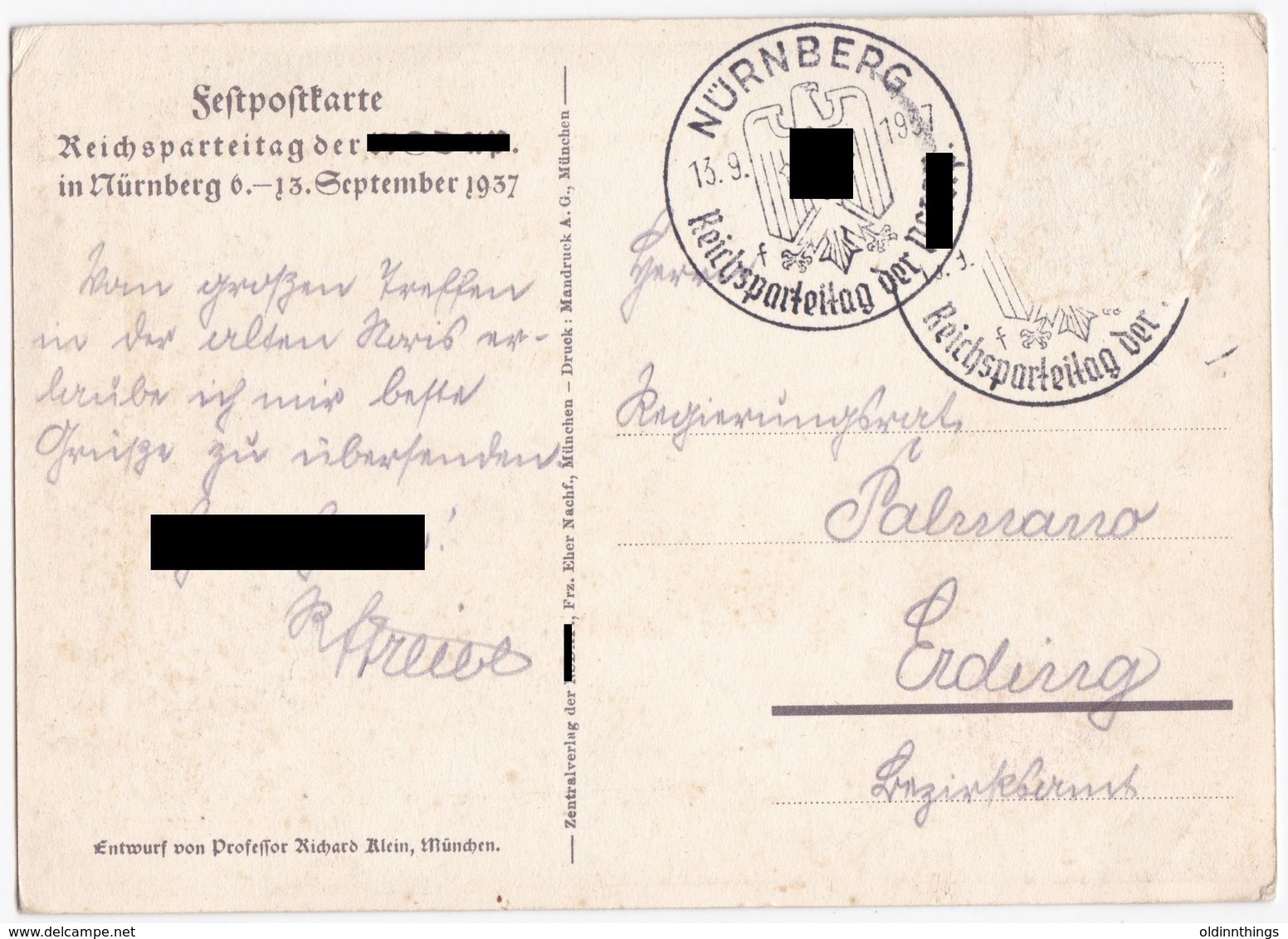 Propaganda Fotokarte Reichsparteitag 1937 Nürnberg Festpostkarte - 1939-45