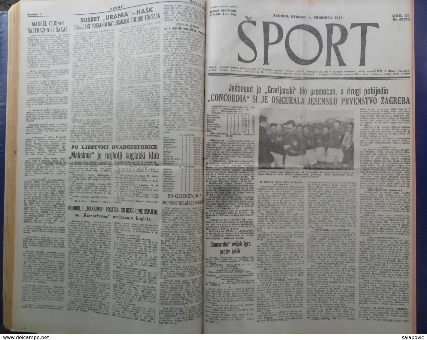 SPORT NDH NOVINE KOMPLETNA 1942 GODINA(FALI SAMO BROJ 33), UVEZANO 50 BROJEVA NDH NEWS COMPLETE 1942 YEAR, RRARE