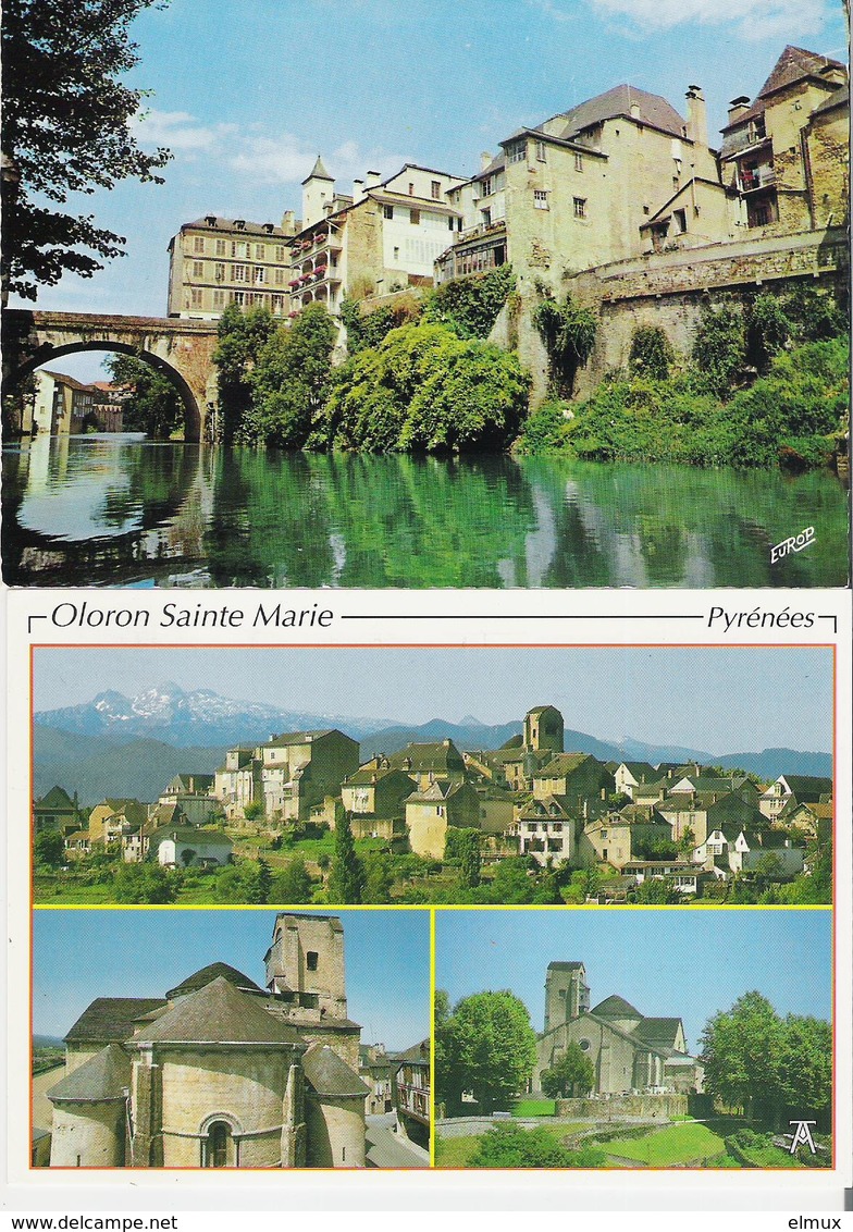 OLORON SAINTE MARIE. 2 CP Vue Générale - Multivues - Oloron Sainte Marie