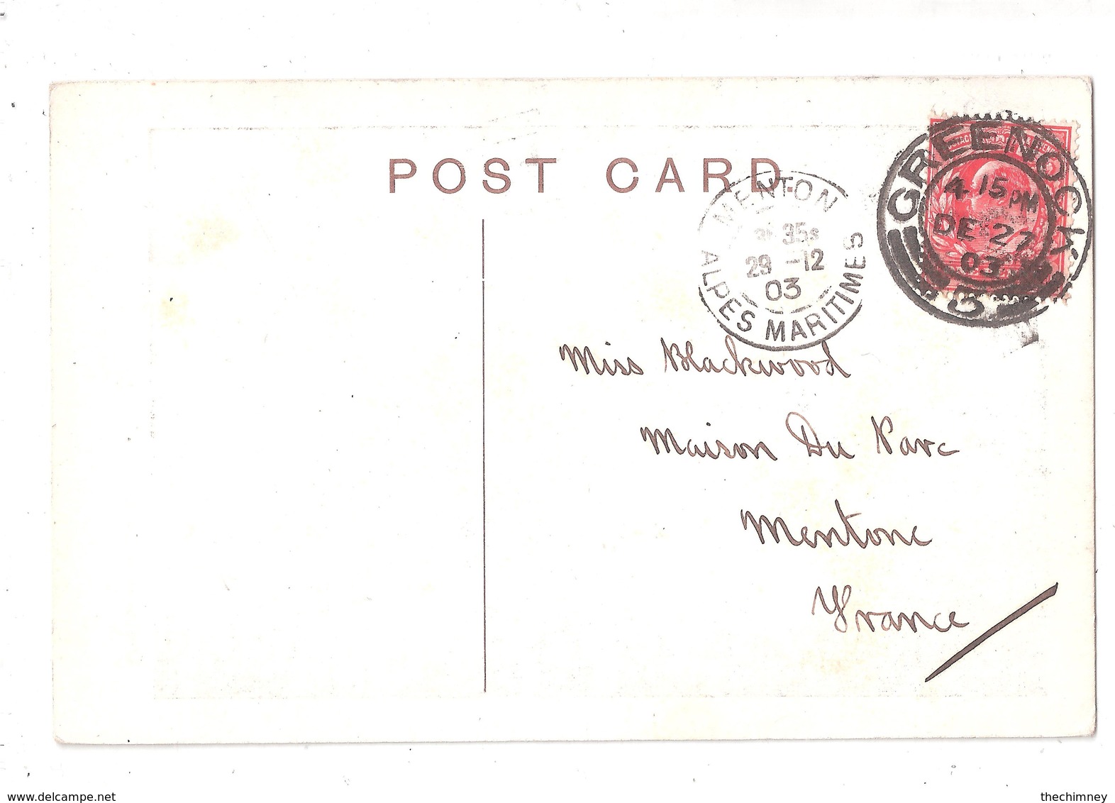 Old Greenock Series Broad Close Renfrewshire Used 1903 GREENOCK POSTMARK - Renfrewshire