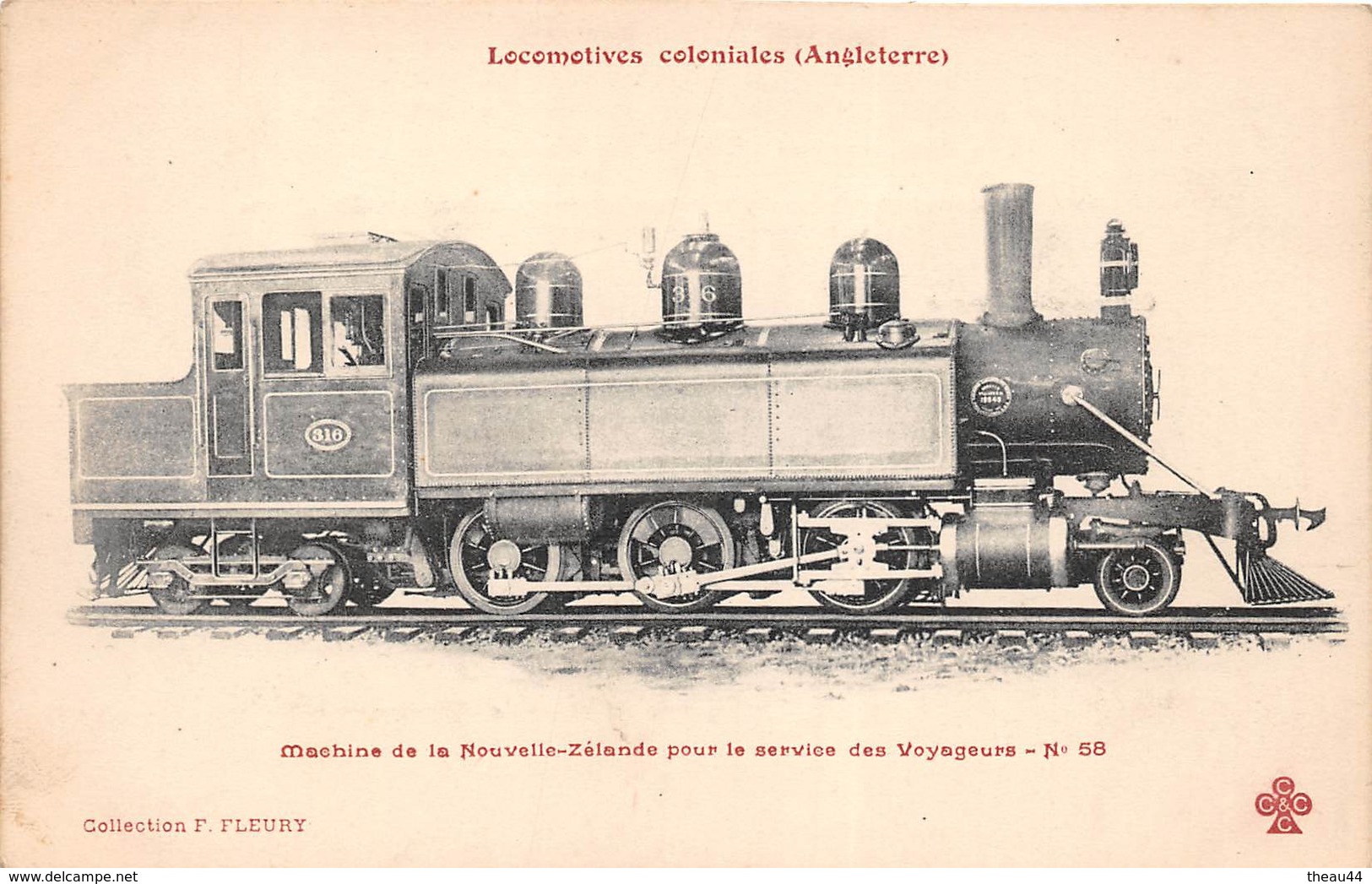 ¤¤  - Les Locomotives Coloniales De NOUVELLE-ZELANDE   -  Machine N° 58  - Chemin De Fer -  Train   - - Matériel