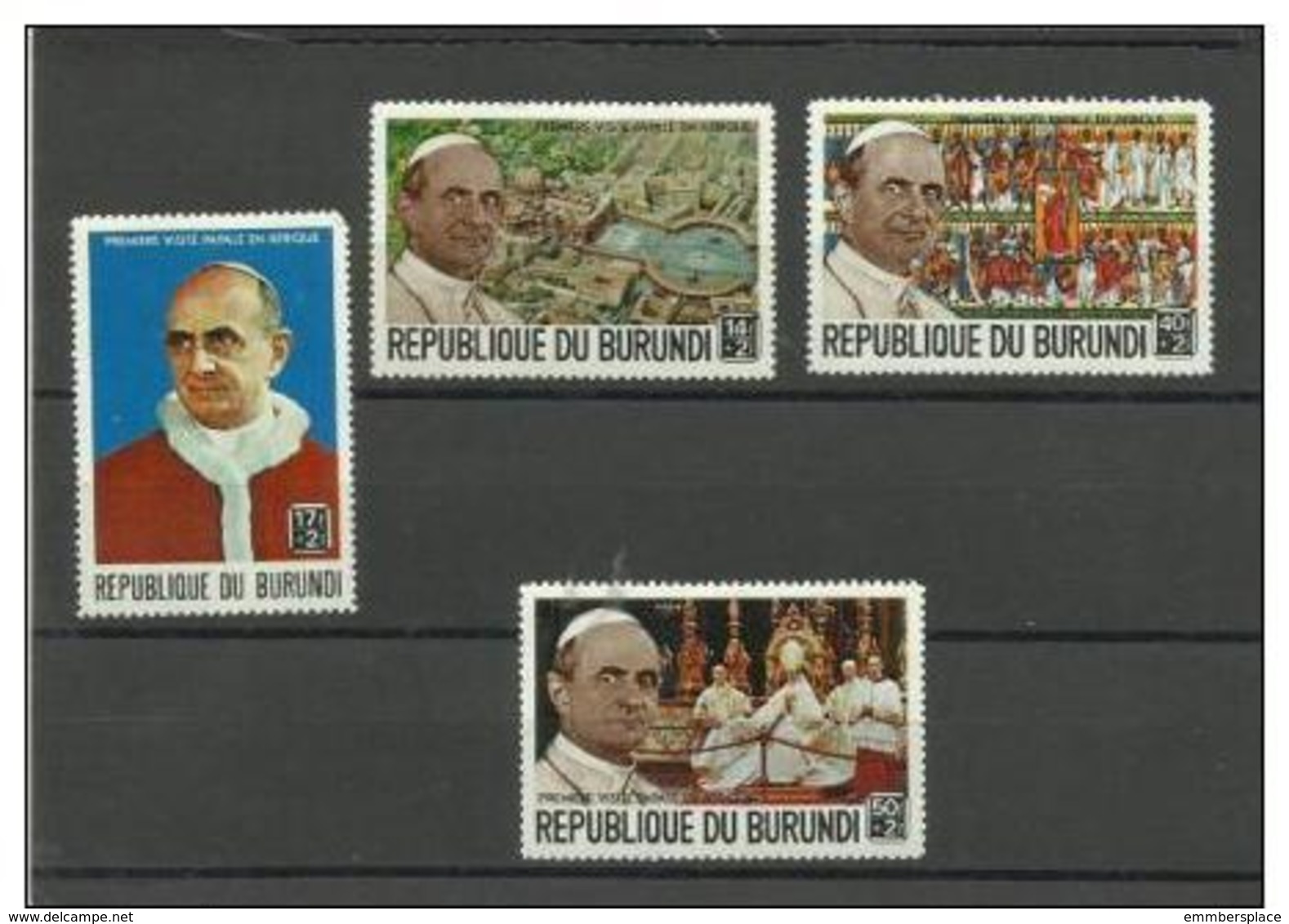 Burundi - 1969 Papal Visit MH *  SG 459-62  Sc B41-4 - Unused Stamps