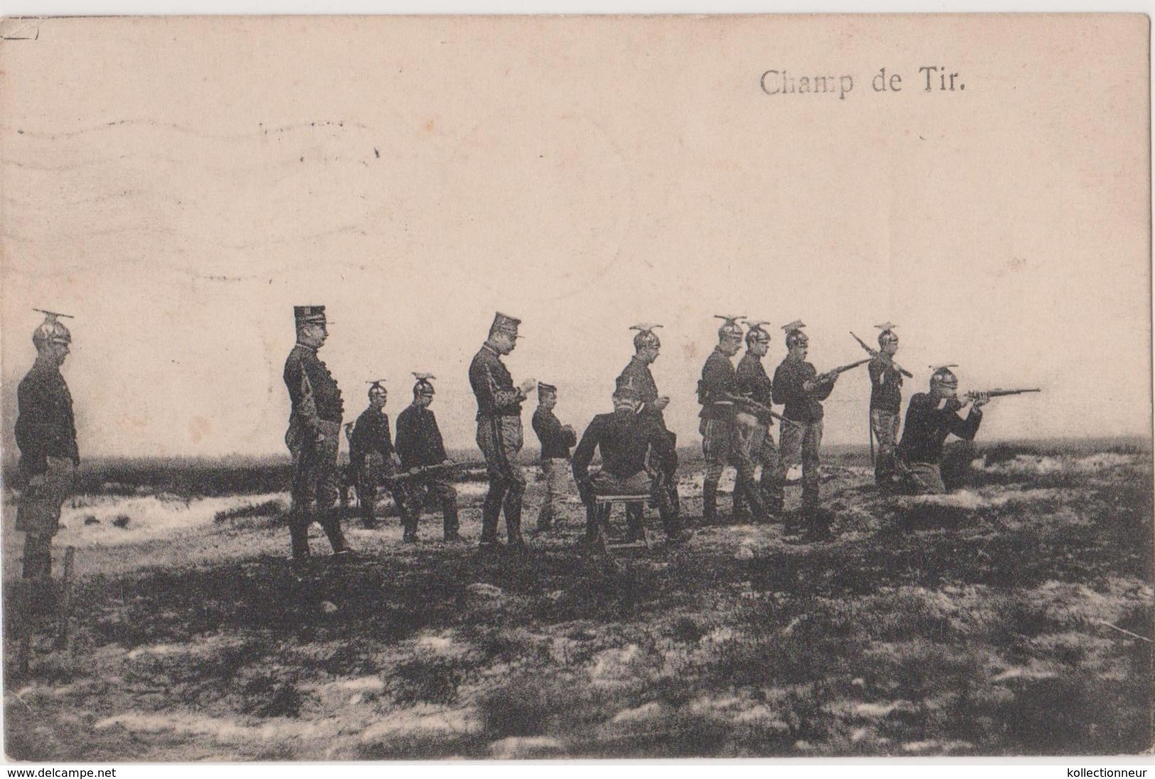 (x) CHAMP DE TIR à BEVERLOO- BELGIQUE - 1913 - Casques De Tir étrange ??? - Manoeuvres