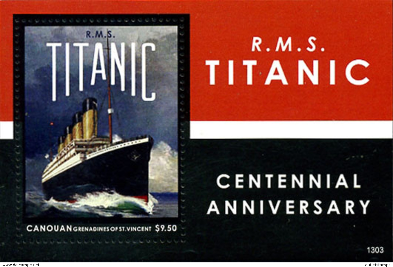 Ref. 305799 * NEW *  - CANOUAN. Saint Vincent Grenadines . 2013. TITANIC. TITANIC - St.Vincent Y Las Granadinas