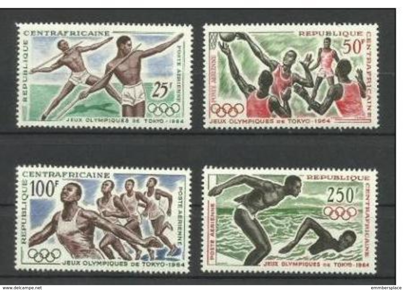 Central African Rep. - 1964 Olympics MLH *   SG 59-62  Sc C20-3 - República Centroafricana