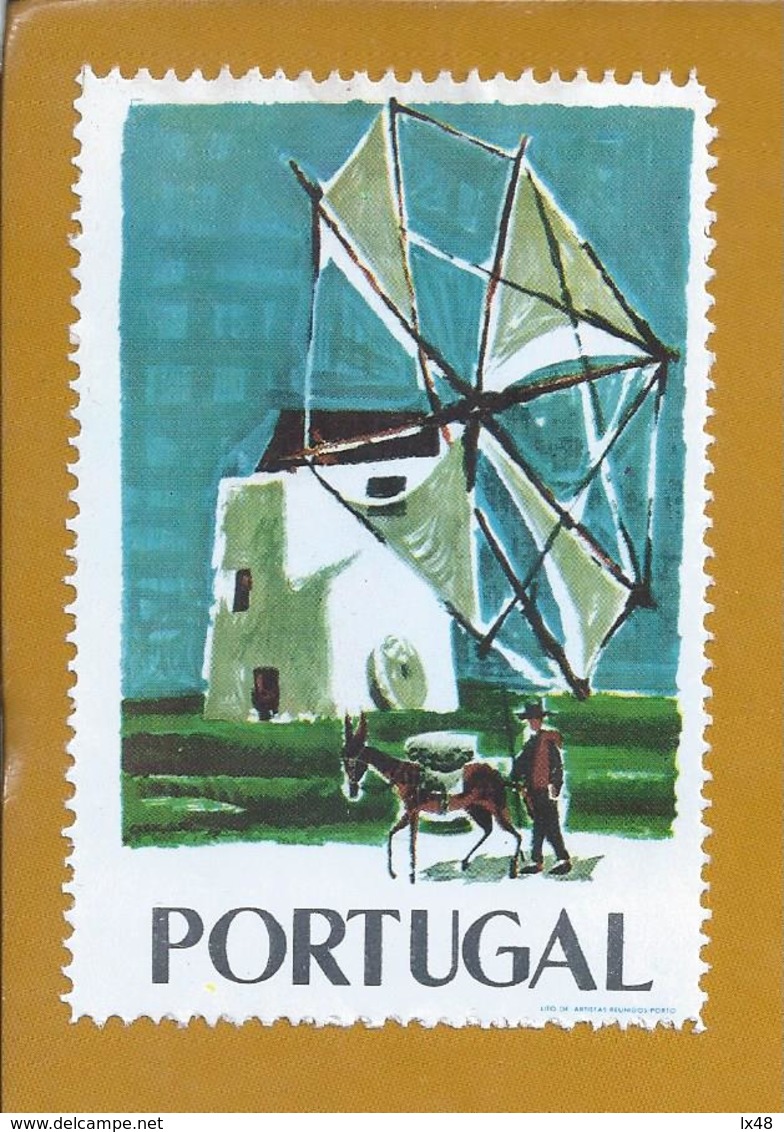 Vinheta Do Moinho De Vento. Burro. Burro Transporta Farinha. Moleiro. Windmill Vignette. Dumb. Donkey Carries The Flour - Local Post Stamps