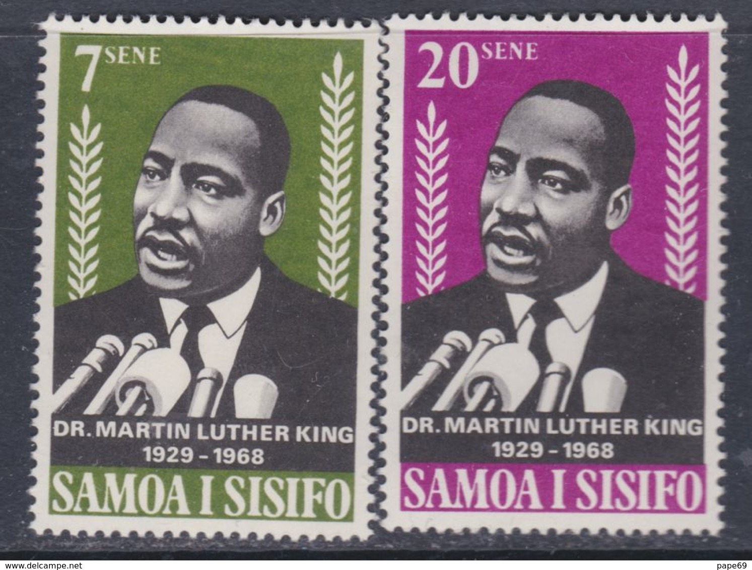 Samoa N° 235 / 36 XX Mort Du Pasteur Martin Luther King, Les 2 Valeurs Sans Charnière, TB - Samoa