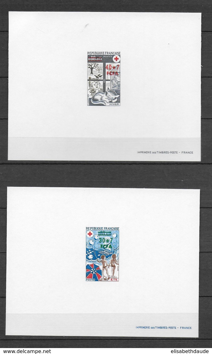 REUNION - 1974 - YVERT N° 431/432 EPREUVE DE LUXE ! CROIX-ROUGE / RED CROSS - COTE = 120 EUR. - Unused Stamps