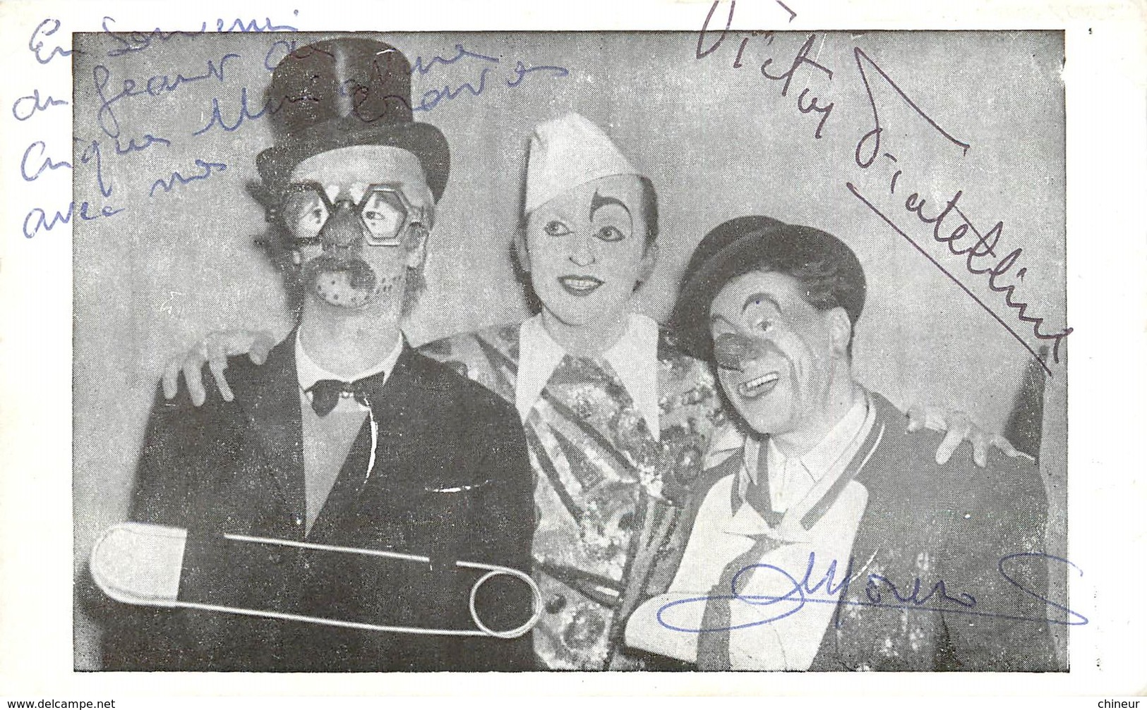 TRIO VICTOR FRATELLINI VILLA DU RIRE LE PERREUX SUR MARNE CARTE AVEC AUTOGRAPHE DES 3 - Cirque