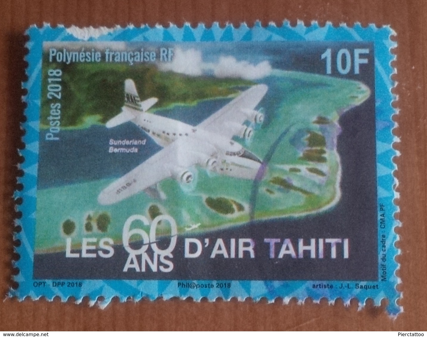 Les 60 Ans D'air Tahiti (Avion) - Polynésie Française - 2018 - YT 1176 - Usados