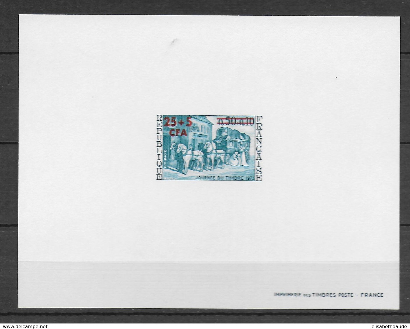 REUNION - 1973 - YVERT N° 414 EPREUVE DE LUXE ! JOURNEE DU TIMBRE - COTE = 40 EUR. - Unused Stamps