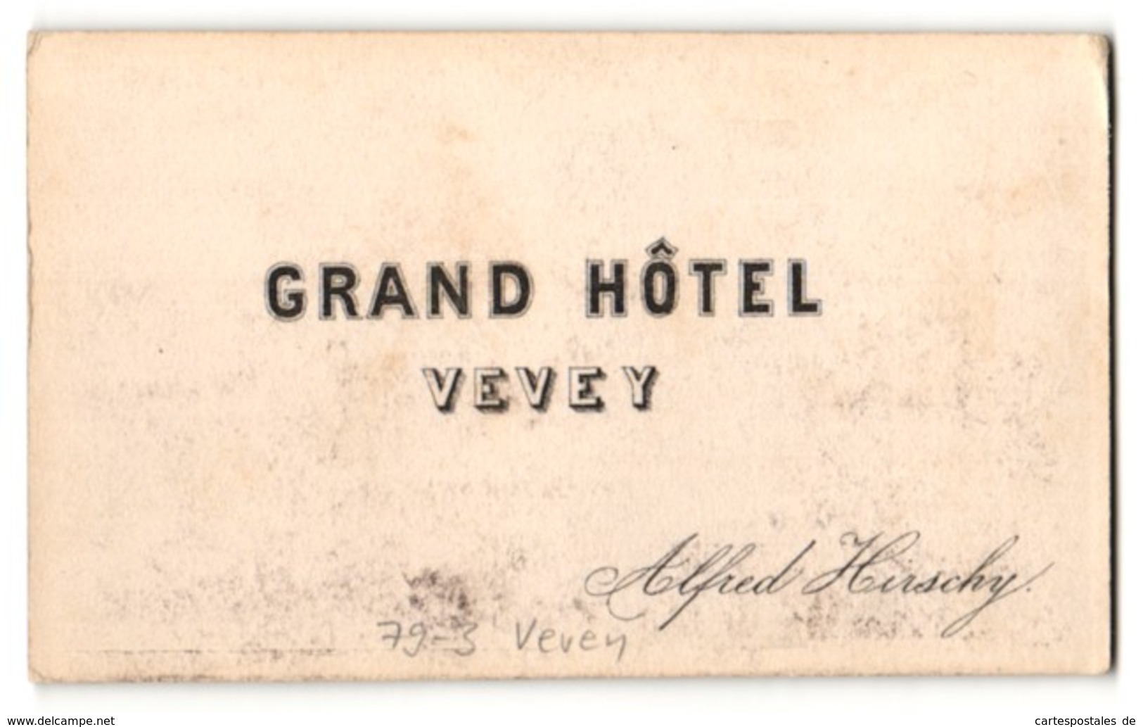 Fotografie Alfred Hirschy, Ansicht Vevey, Grand Hotel Vevey - Lieux