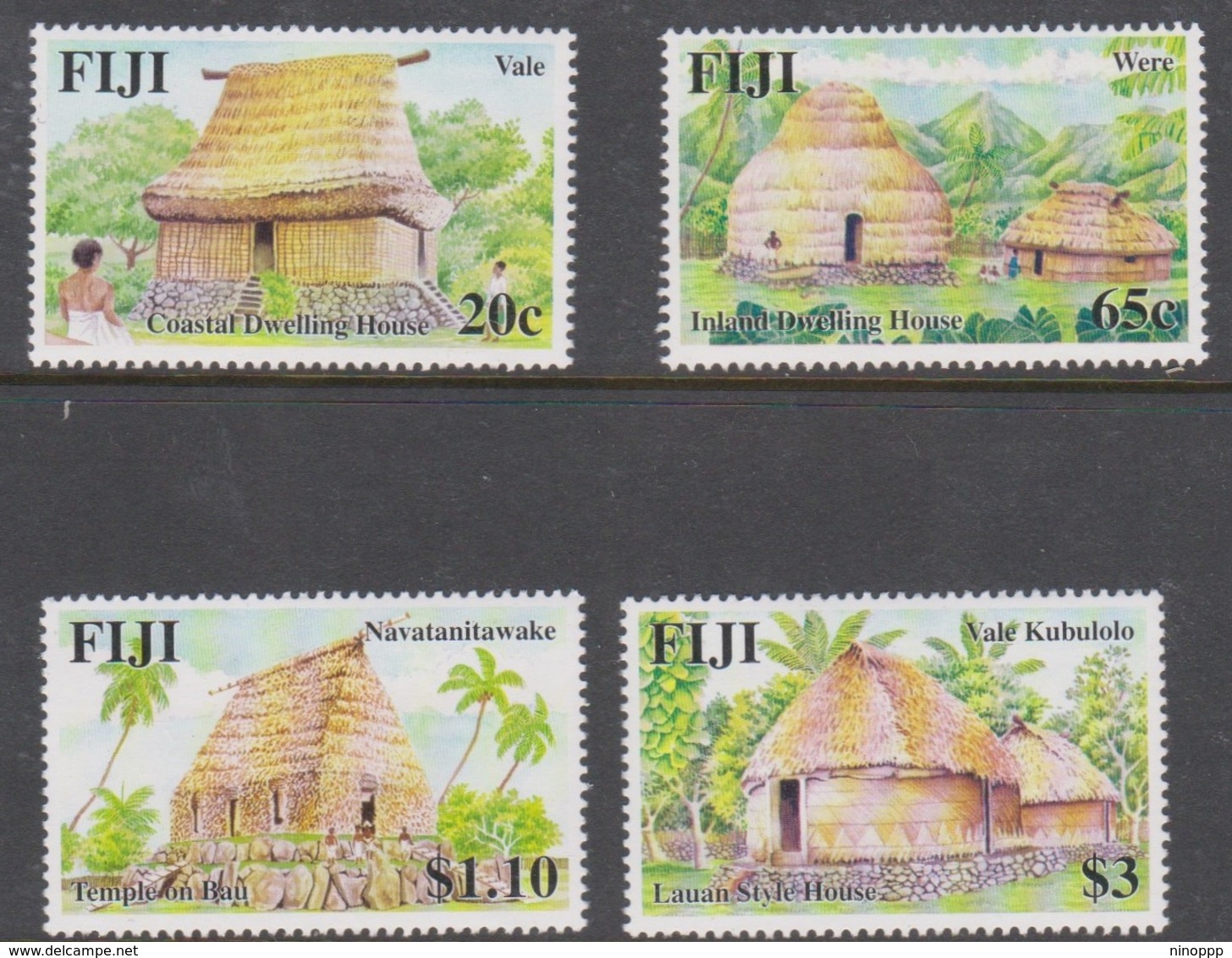 Fiji SG 1351-1354 2007 Traditional Dwellings, Mint Never Hinged - Fiji (1970-...)