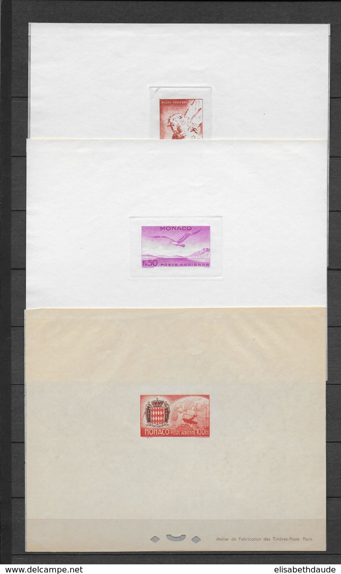 MONACO - 1941 - POSTE AERIENNE YVERT N° 2/7 - LES 6 EPREUVES DE LUXE AVEC PAPIER PROTECTION ! - Storia Postale