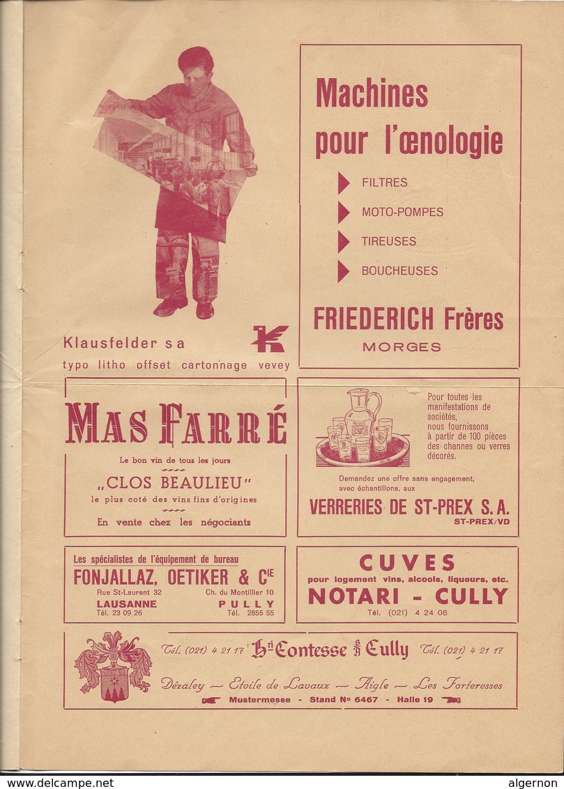 F121 - Neuchâtel L'Ami Du Vin Der Weinfreund L'Amico Del Vino Avril 1962 - 1950 à Nos Jours