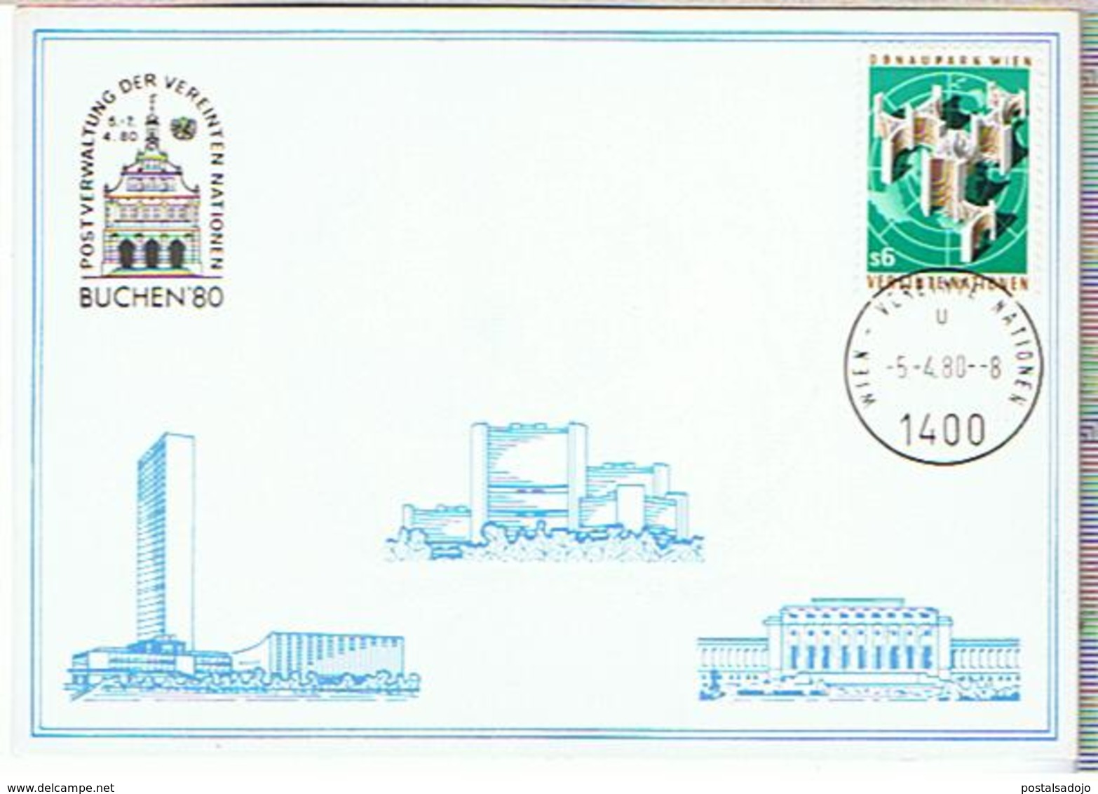 (D 97) UNITED NATIONS WIEN // Y&T 6 // 1980 // BUCHEN'80 - Maximumkarten