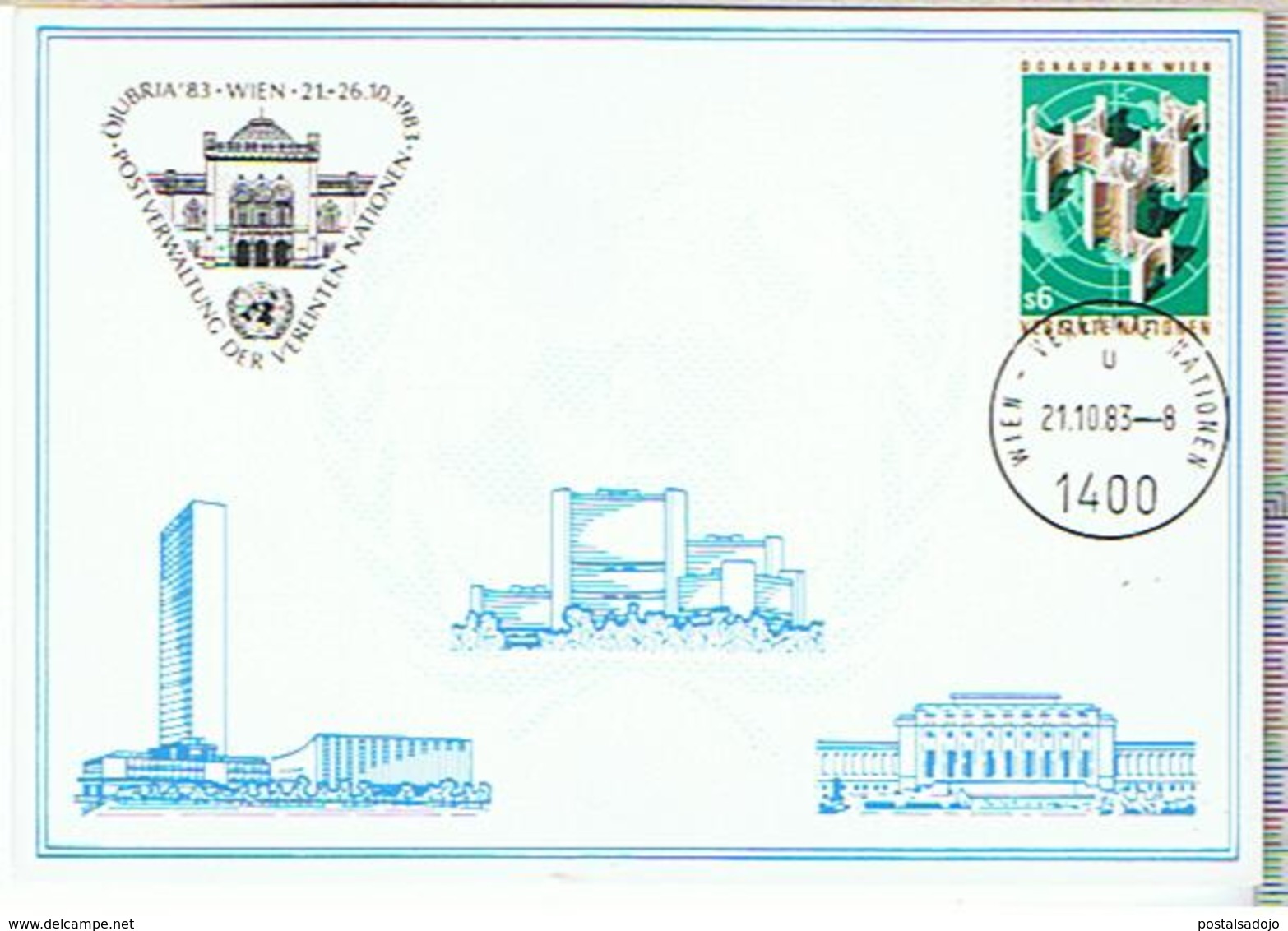 (E 1) UNITED NATIONS WIEN // Y&T 6 // 1983 // ÖJUBRIA'83 - Maximumkarten