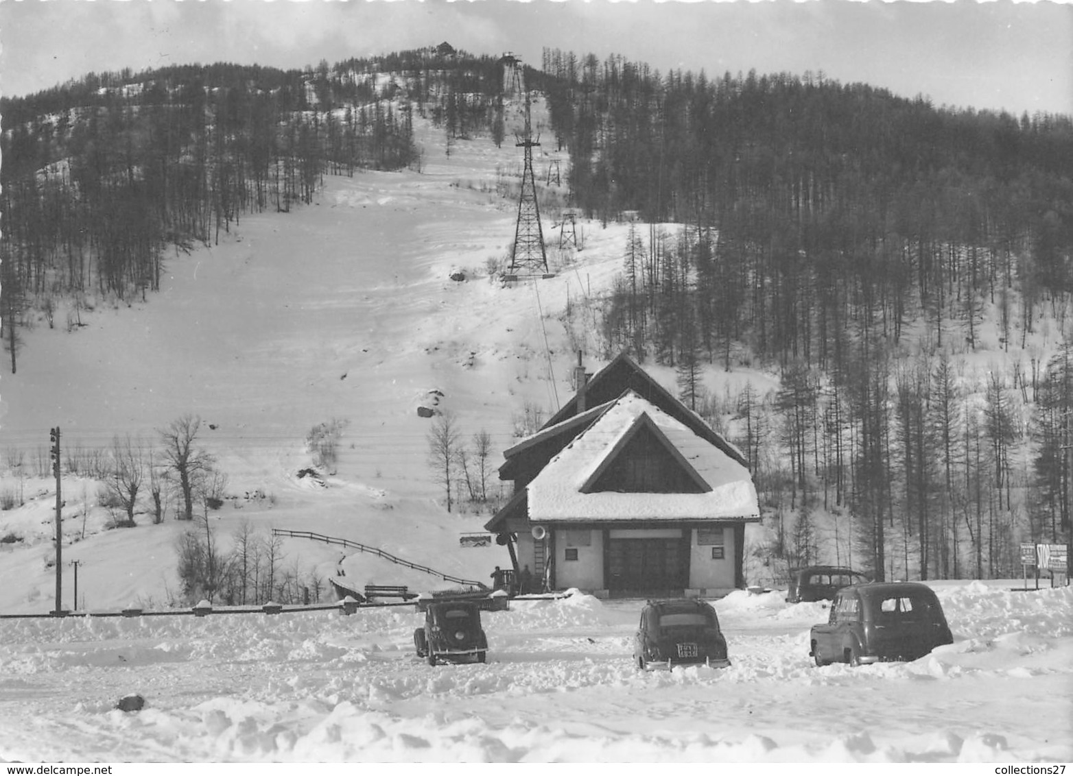 05-SERRE-CHEVALIER- GARE DE DEPART DU TELEFERIQUE ET PISTE DE SKI - Serre Chevalier