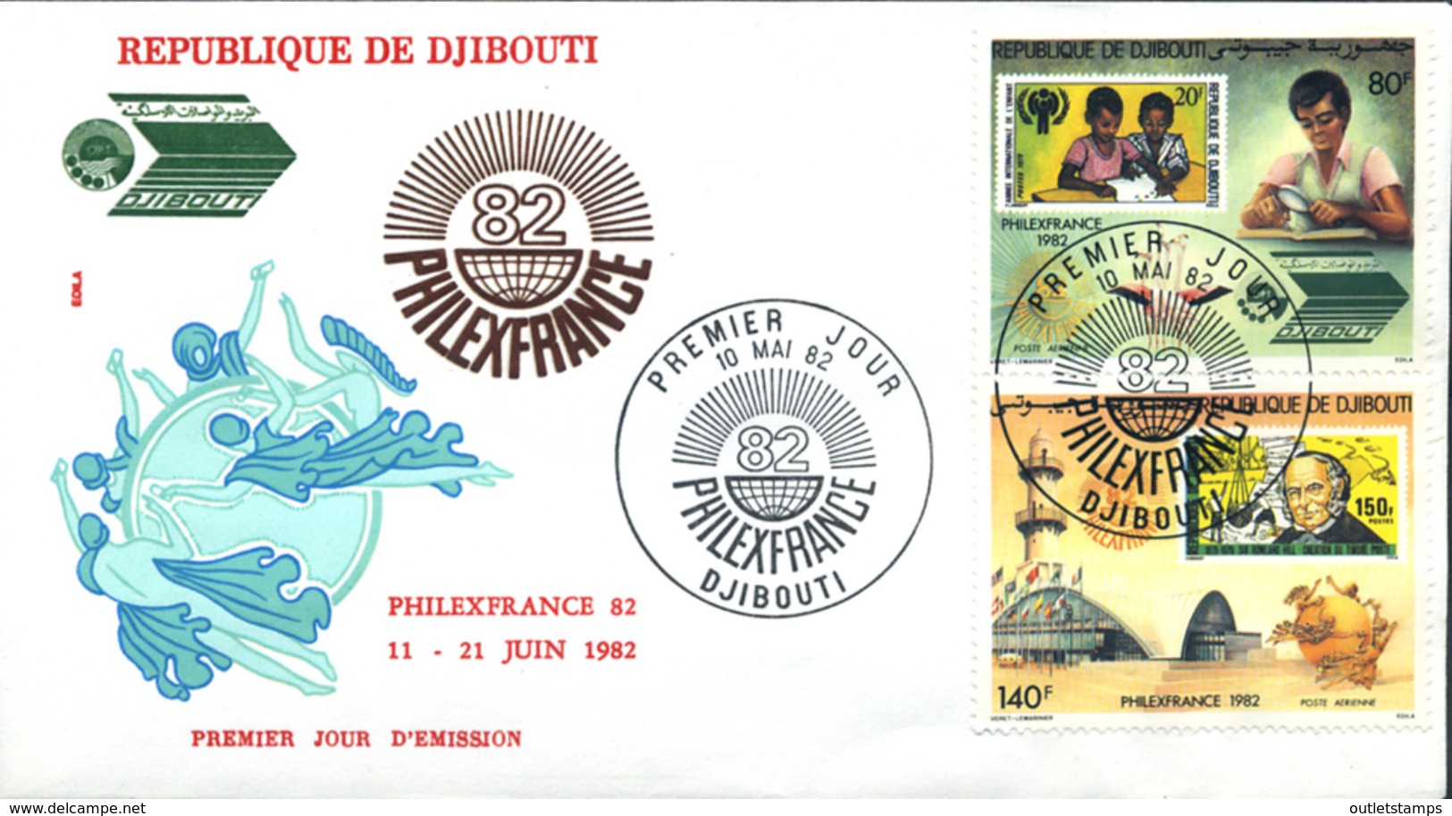 Ref. 244528 * NEW *  - DJIBOUTI . 1982. INTERNATIONAL PHILATELIC EXHIBITION. EXPOSICION FILATELICA INTERNACIONAL - Yibuti (1977-...)