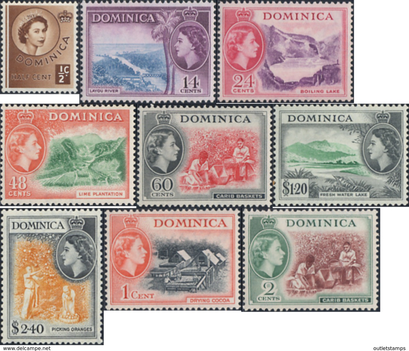 Ref. 213306 * NEW *  - DOMINICA . 1954. BASIC SET. SERIE BASICA - Dominica (1978-...)