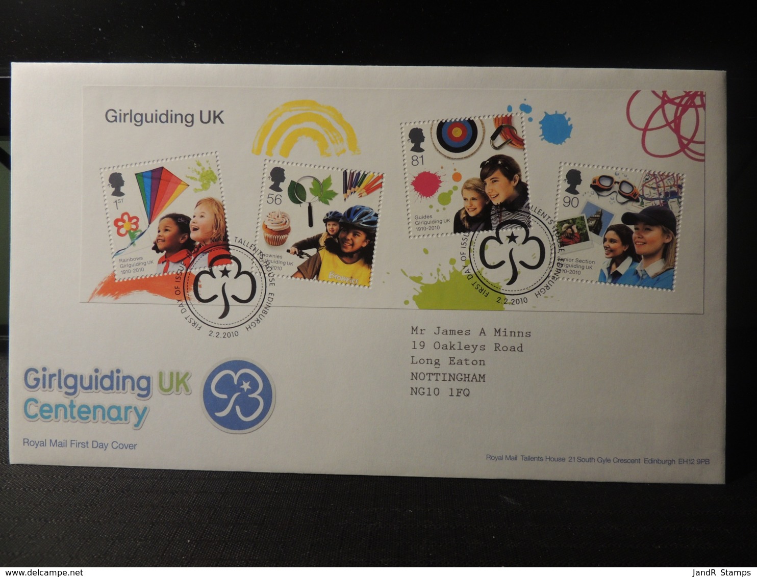 GB 2010 FDC - MS Girlguiding Tallents Postmark Children Scouts Kites - 1991-2000 Decimal Issues