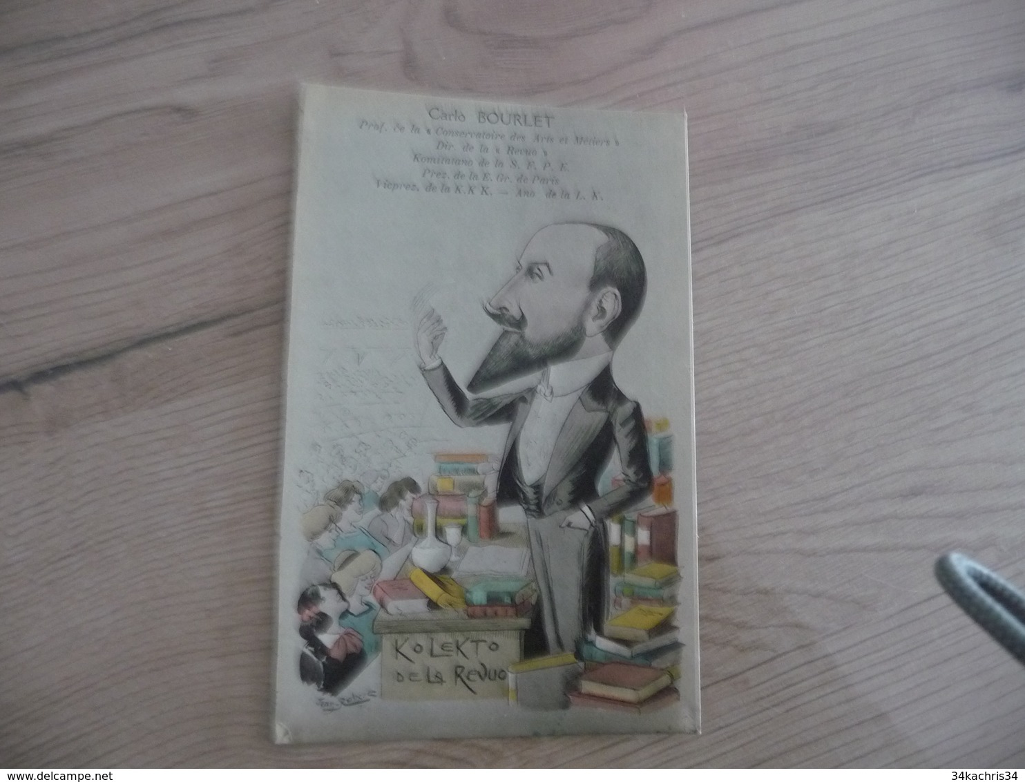 CPA Espéranto Illustrée Par Jean Robert Carlo Bourlet Professeur Conservatoire Des Arts Et Métiers - Esperanto