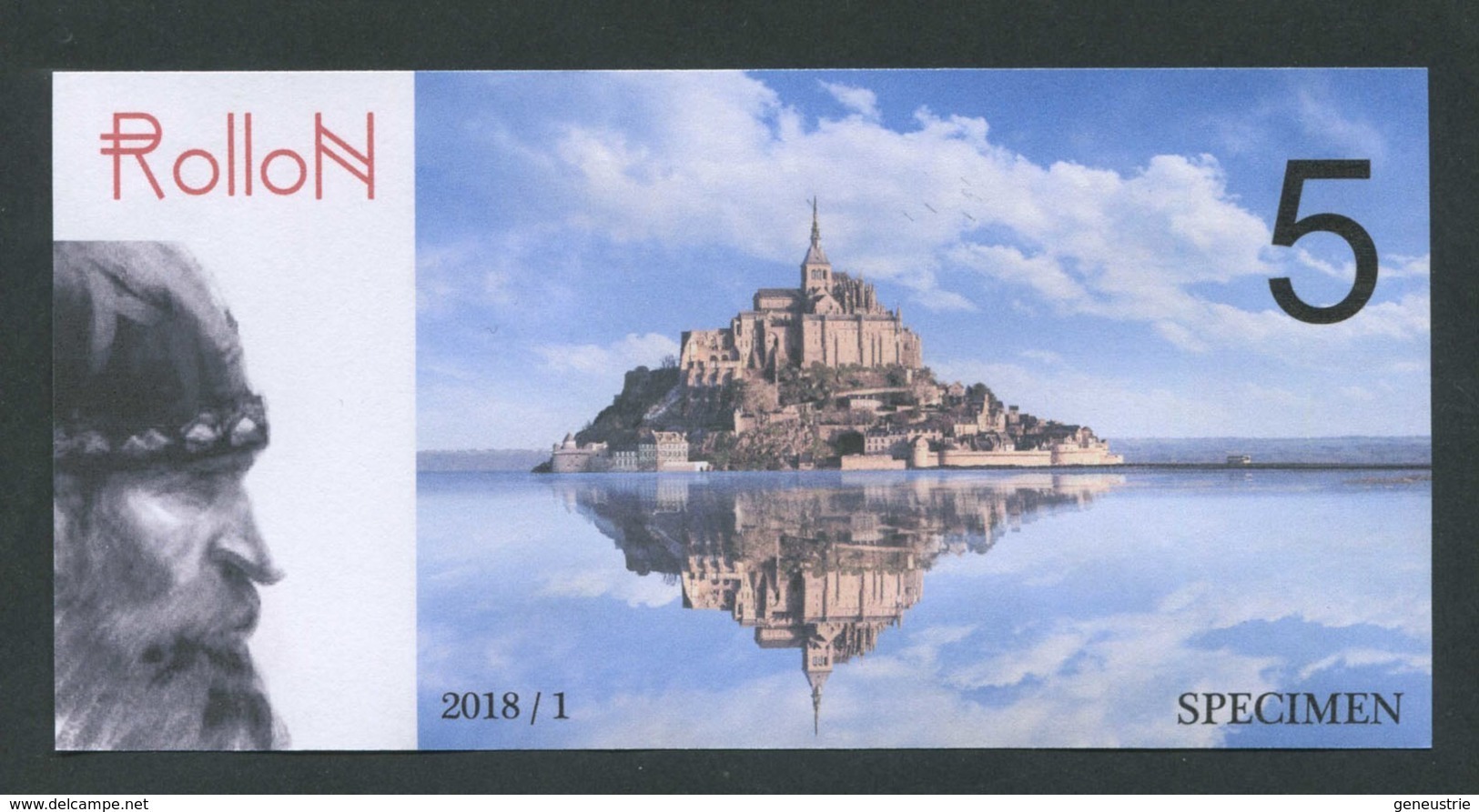 Billet Fantaisie Normandie - Edition Privé "Spécimen 5 Rollon / Mont Saint Michel / Pont De Normandie / 2018" - Fiktive & Specimen