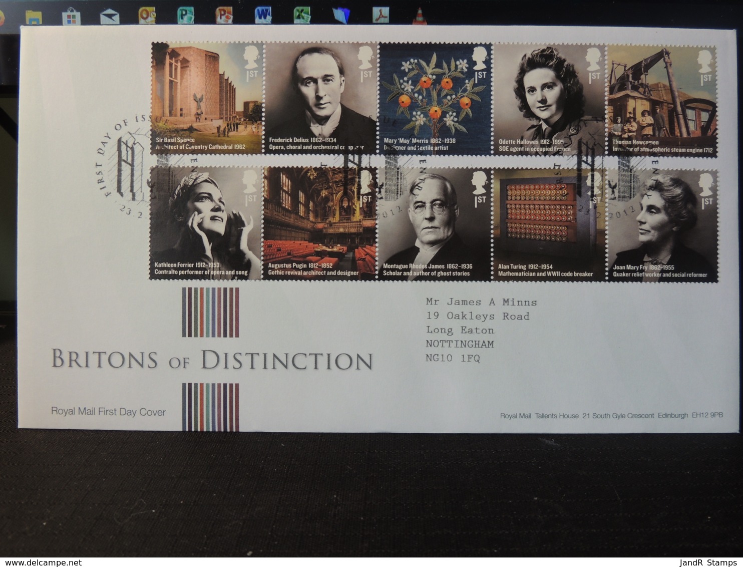 GB 2012 FDC - Britons Of Distinction Coventry Postmark  Personalities Architecture Inventions - FDC