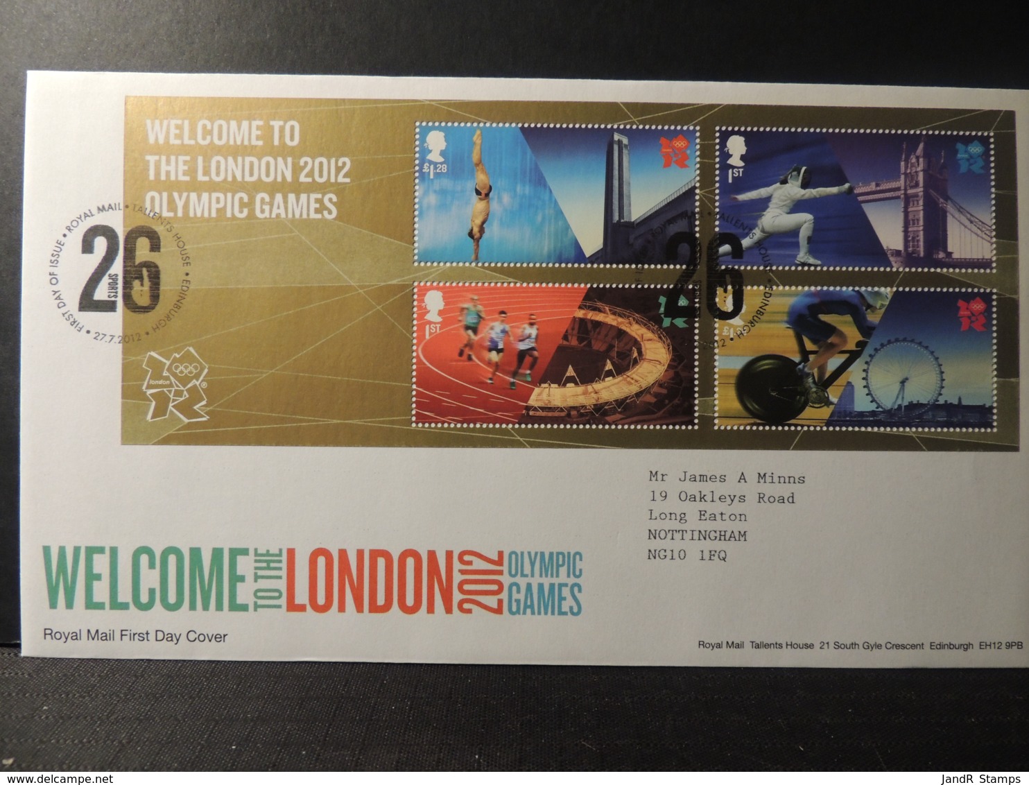 GB 2012 FDC - MS Welcome To London Olympic Games Tallents Postmark  Sport Fencing Diving Cycling Running Tower Bridge Ey - Used Stamps