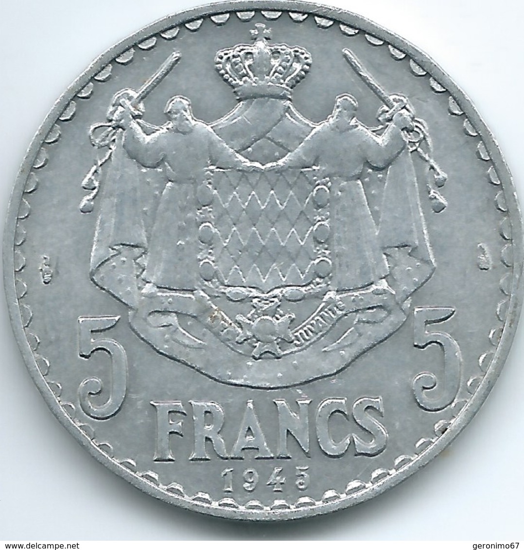 Monaco - Louis II - 1945 - 5 Francs - KM122 - 1922-1949 Louis II