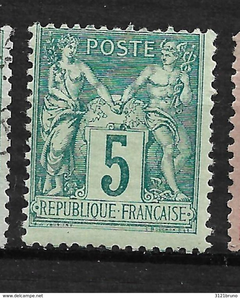 BON SAGE N 75 5C  Neuf Quasi **  Trace Infime, Pas Aminci Côte 40€ - 1876-1898 Sage (Type II)