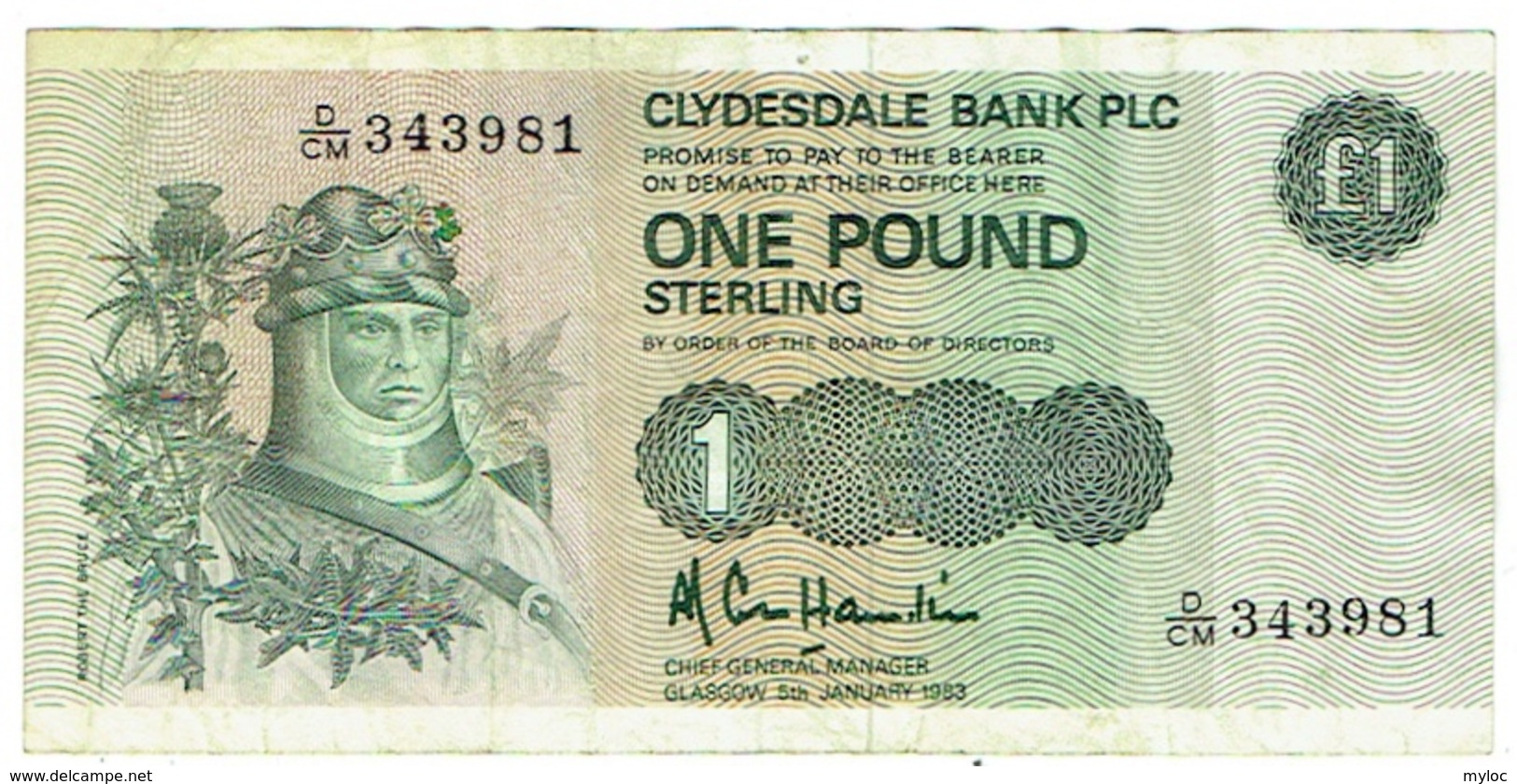 Billet. Scotland. Clydesdale Bank PLC. 1 Pound. 1983. - 1 Pound