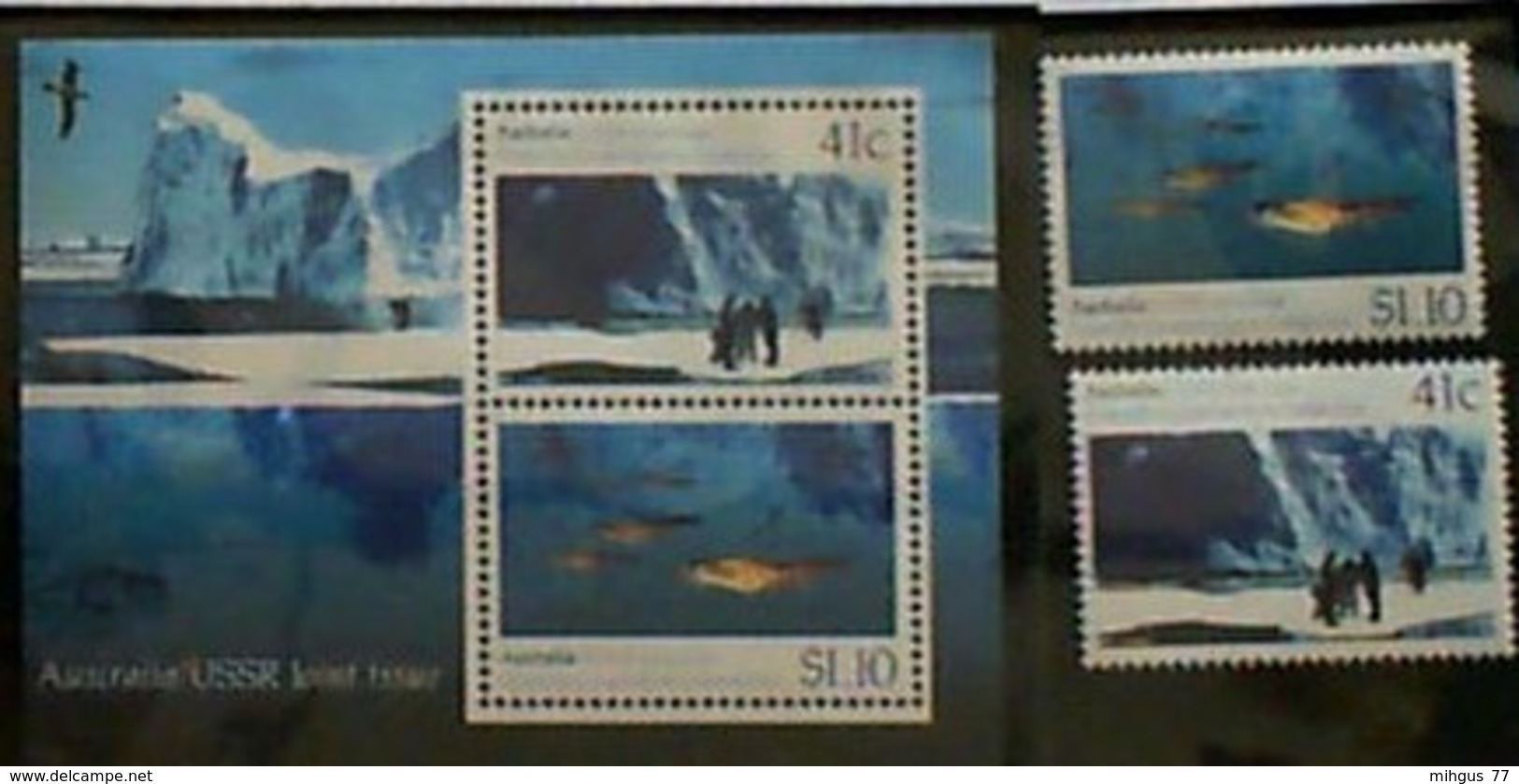 AUSTRALIA 1990 AUSTRALIA-USSR Co-operation In Antarctica Stamps+sheet - Sonstige & Ohne Zuordnung