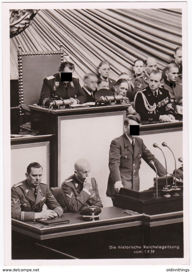Alte Hoffmannkarte Die Historische Reichstagsitzung 1939 - 1939-45